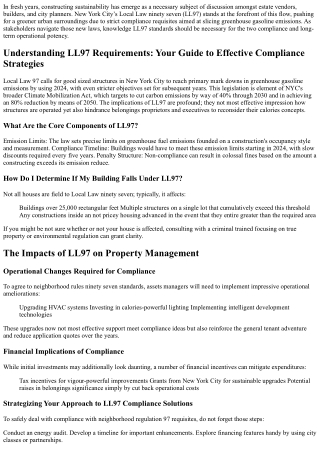 **Understanding LL97 Requirements: Your Guide to Effective Compliance Strategies