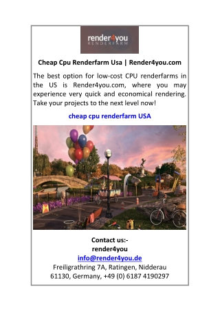 Cheap Cpu Renderfarm Usa Render4you.com