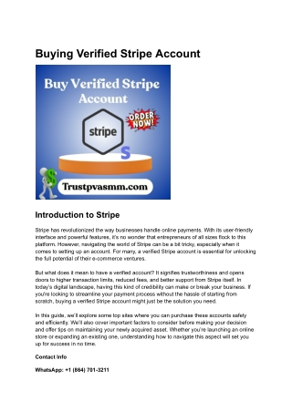 Buying Verified Stripe Account