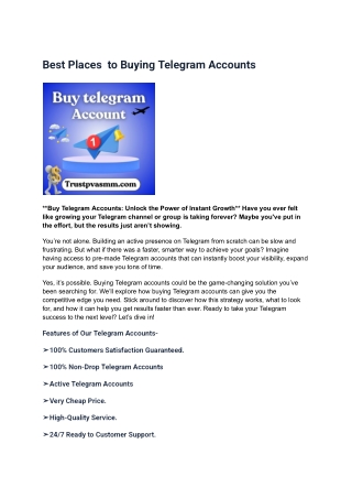 Best Places to Buying Telegram Accounts