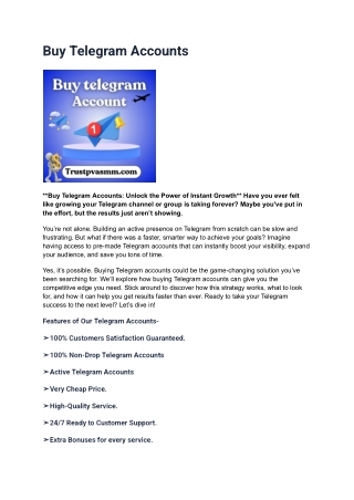 Buy Telegram Accounts