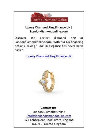 Luxury Diamond Ring Finance Uk Londondiamondonline.com