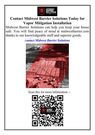 Contact Midwest Barrier Solutions Today for Vapor Mitigation Installation