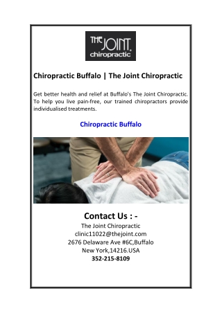 Chiropractic Buffalo  The Joint Chiropractic