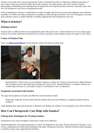 Understanding Sciatica: Can a Chiropractor Really Help?