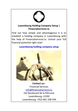 Luxembourg Holding Company Setup Financialservices.lu