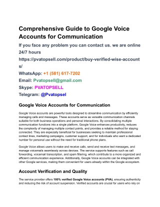 Google Voice Accounts for Communication