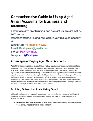 Advantages of Buying Aged Gmail Accounts