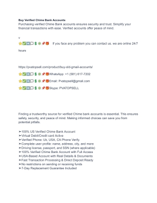 Buy Verified Chime Bank Accounts