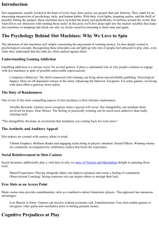 The Psychology Behind Slot Machines: Why We Love to Rotate