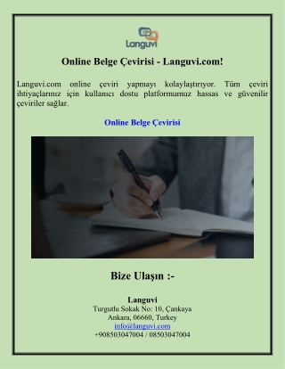 Online Belge Çevirisi - Languvi.com!