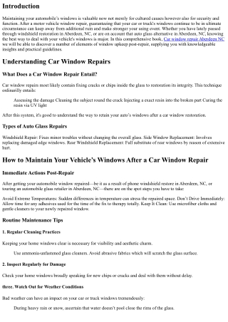 How to Maintain Your Vehicle’s Windows After a Car Window Repair
