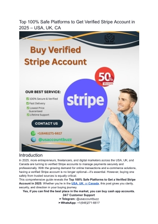 Top 100% Safe Platforms to Get Verified Stripe Account in 2025 – USA, UK, CA