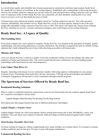 Ready Roof Inc.: Elevating Standards in the Roofing Industry