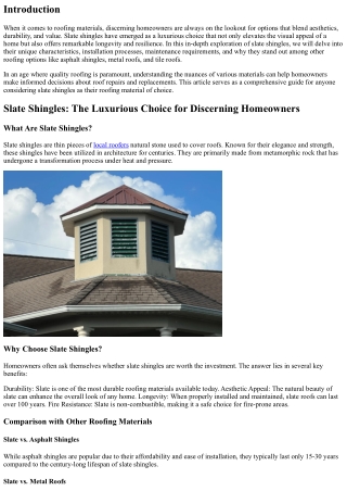 Slate Shingles: The Luxurious Choice for Discerning Homeowners