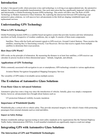 ”The Role of GPS Technology in Modern Automotive Glass Solutions.