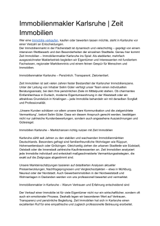 Immobilienmakler Karlsruhe _ Zeit Immobilien