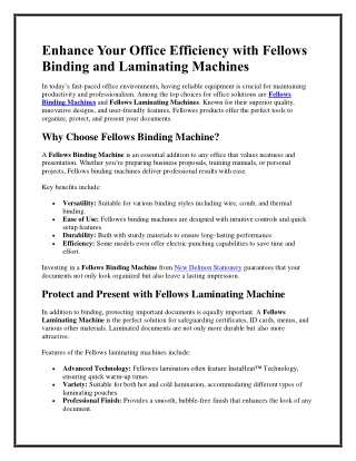 Enhance Your Office Efficiency with Fellows Binding and Laminating Machines (2)