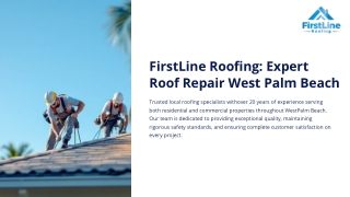 Roof Repair West Palm Beach | FirstLine Roofing