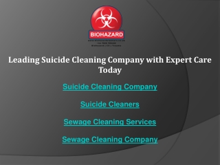 Leading Suicide Cleaning Company with Expert Care Today