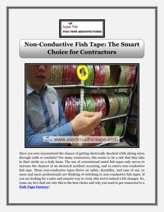 Non-Conductive Fish Tape The Smart Choice for Contractors