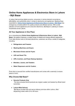 Online Home Appliances & Electronics Store in Lahore - Bijli Bazar (15)