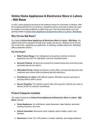 Online Home Appliances & Electronics Store in Lahore - Bijli Bazar (13)