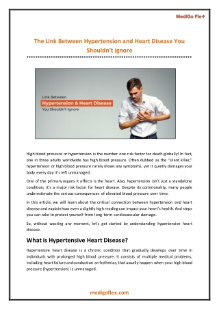 The Link Between Hypertension and Heart Disease You Shouldn’t Ignore