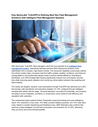 Next‑Gen Fleet Management Solutions