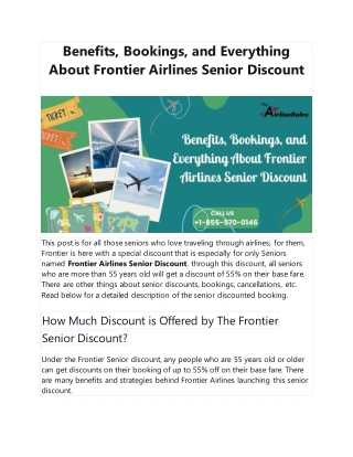 Benefits, Bookings, and Everything About Frontier Airlines Senior Discount