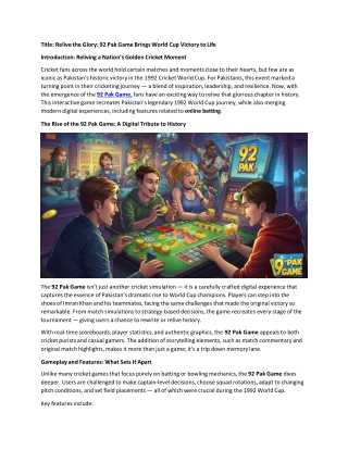 The Future of Transportation: Pak92 and the Rise of Electric Vehicles