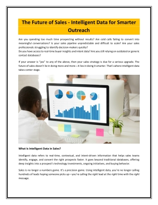 The Future of Sales - Intelligent Data for Smarter Outreach