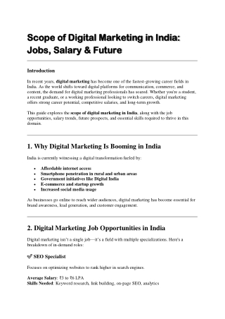 Scope of Digital Marketing in India: Salary & Jobs 2025