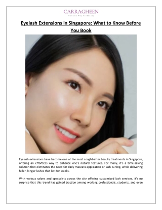 Eyelash Extensions in Singapore What to Know Before You Book