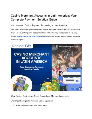 Casino Merchant Accounts in Latin America_ Your Complete Payment Solution Guide