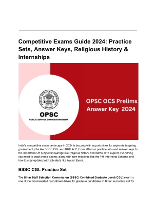 Competitive Exams Guide 2024_ Practice Sets, Answer Keys, Religious History & Internships