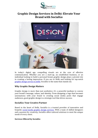 Graphic Design Services in Delhi Elevate Your Brand with SocialGo