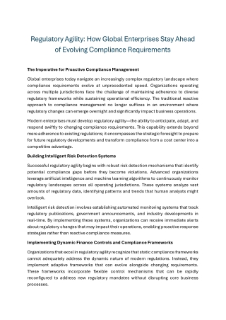 Regulatory Agility How Global Enterprises Stay Ahead of Evolving Compliance Requirements