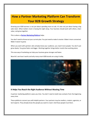 How a Partner Marketing Platform Can Transform Your B2B Growth Strategy