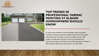 Top Trends in Professional Tarmac Painting St Albans Homeowners Should Know