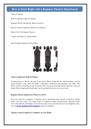 How to Start Right with a Beginner Electric Skateboard