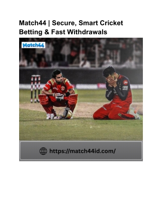 Match44 | Bet Smart on Cricket with Instant & Secure Payouts