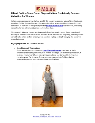 Malini Shop- Long Cotton Summer Dresses