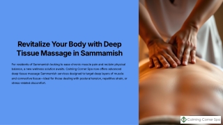 Revitalize Your Body with Deep Tissue Massage in Sammamish