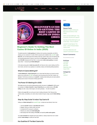 Beginner’s Guide to Getting the Best Casino ID Online in India (2025)