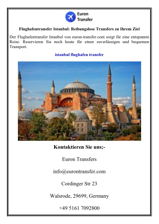 Flughafentransfer Istanbul Reibungslose Transfers zu Ihrem Ziel