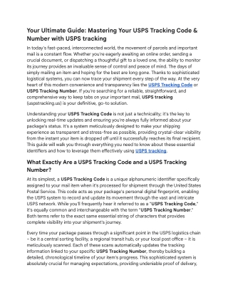USPS Tracking Code & Number with USPS tracking