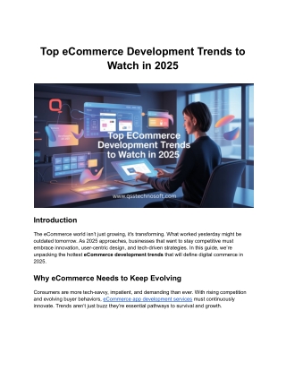 Top eCommerce Development Trends to Watch in 2025