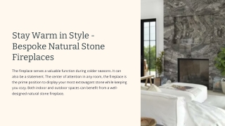 Stay Warm in Style - Bespoke Natural Stone Fireplaces