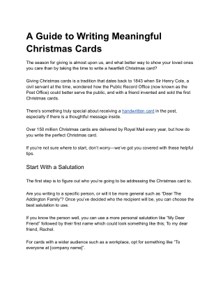 A Guide to Writing Meaningful Christmas Cards